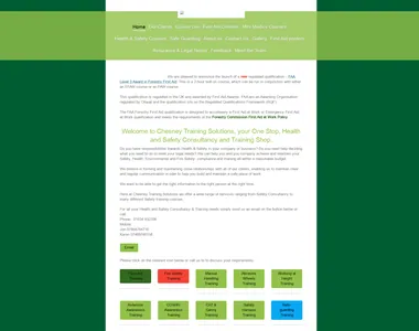 chesneytraining.co.uk homepage in 2018