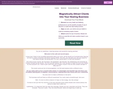 healingbusiness.co.uk homepage in 2018