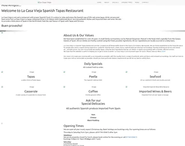 lacasavieja.co.uk homepage in 2021