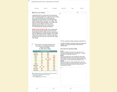 leighdeafclub.co.uk homepage in 2013