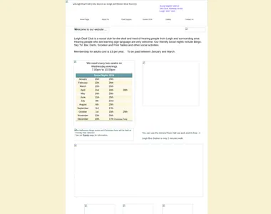 leighdeafclub.co.uk homepage in 2014
