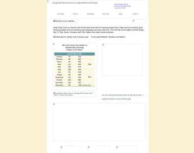 leighdeafclub.co.uk homepage in 2015