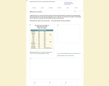 leighdeafclub.co.uk homepage in 2016