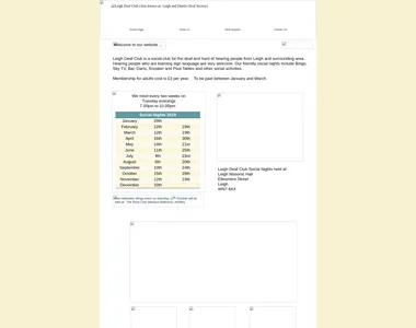 leighdeafclub.co.uk homepage in 2019