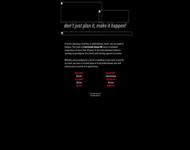 liveeventsgroup.co.uk homepage in 2011