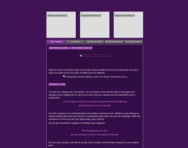 liveeventsgroup.co.uk homepage in 2023